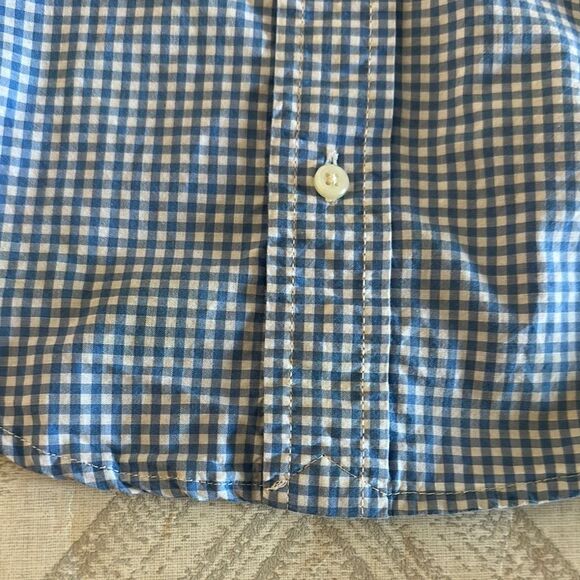Ralph Lauren Blue & White Gingham Short-Sleeve Button Down Shirt - Size 18M - Picture 4 of 7